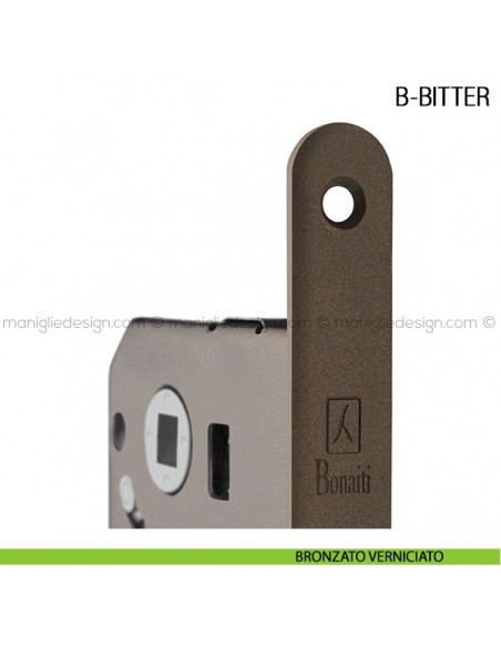 Serratura meccanica Bonaiti B-Bitter nottolino WC modello T61 bronzato verniciato