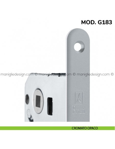 Contropiastra per serratura meccanica Bonaiti modello G183 cromato opaco