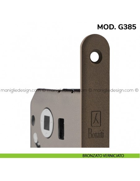 Contropiastra per serratura meccanica Bonaiti modello G385 bronzato verniciato