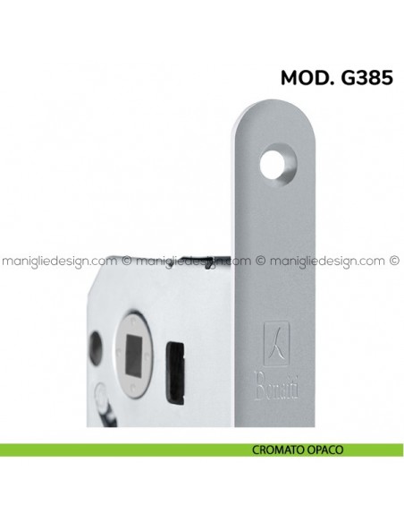 Contropiastra per serratura meccanica Bonaiti modello G385 cromato opaco
