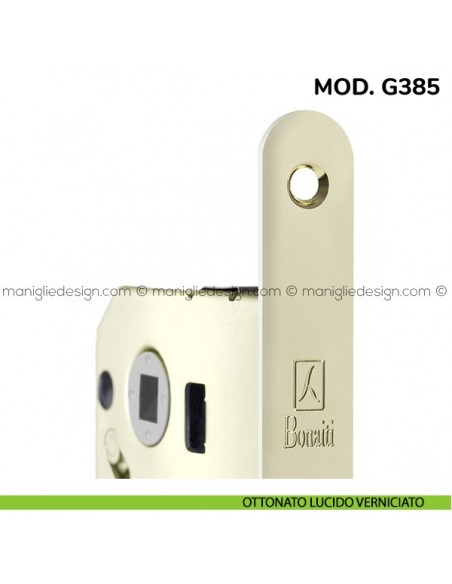 Contropiastra per serratura meccanica Bonaiti modello G385 ottone lucido verniciato