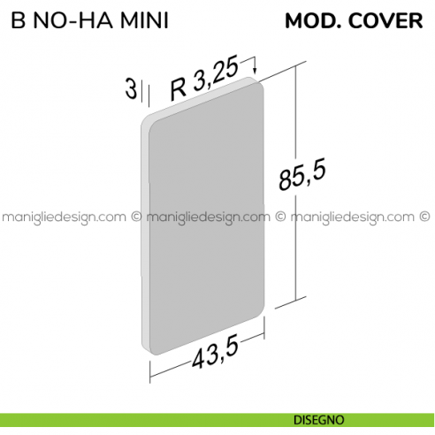 Cover per serratura B NO-HA MINI Bonaiti in MDF disegno