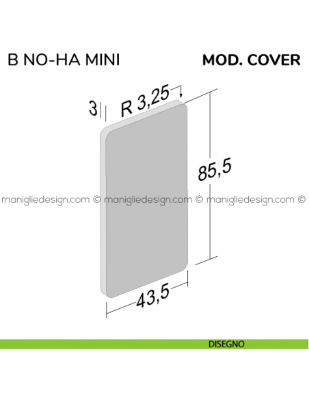 Cover per serratura B NO-HA MINI Bonaiti in MDF disegno