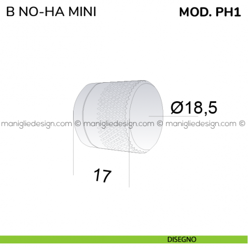 Pomolo per serratura Bonaiti B NO-HA MINI privacy modello PH1