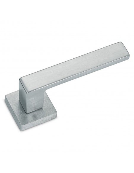 Maniglia per porta Quadrata cromo satinato moderna