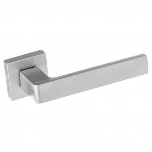 Maniglia per porta Quadrata cromo satinato moderna