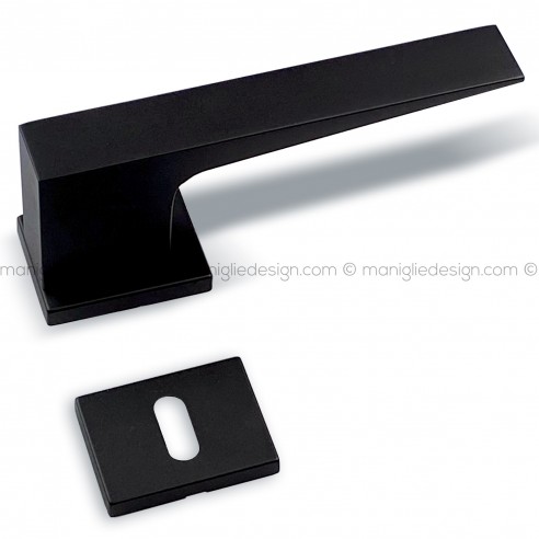 Maniglia per porta ALU 488 Comit con rosetta rettangolare