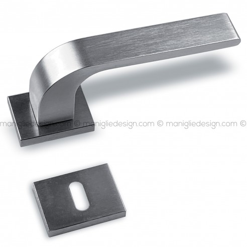 Maniglia per porta ALU 458 Comit con rosetta rettangolare