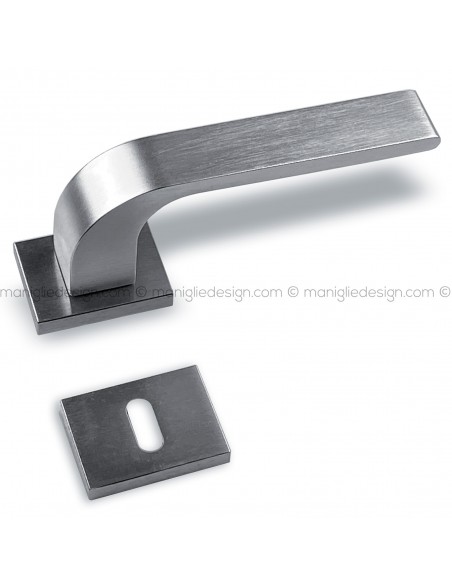 Maniglia per porta ALU 458 Comit con rosetta rettangolare