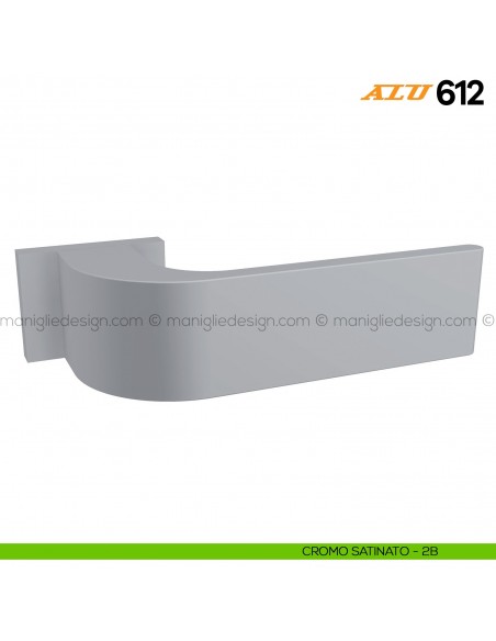 Maniglia per porta ALU 612 Comit con rosetta rettangolare cromo satinato