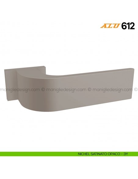 Maniglia per porta ALU 612 Comit con rosetta rettangolare nichel satinato opaco