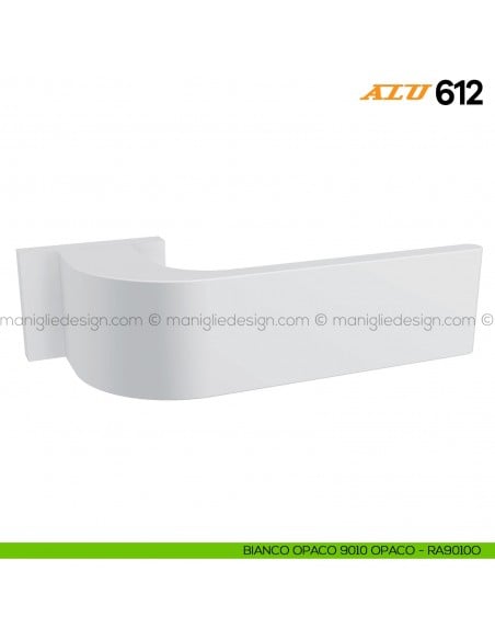 Maniglia per porta ALU 612 Comit con rosetta rettangolare bianco RAL 9010 opaco