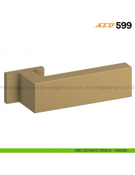 Maniglia per porta ALU 599 Comit con rosetta rettangolare oro satinato opaco