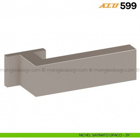 Maniglia per porta ALU 599 Comit con rosetta rettangolare nichel satinato opaco