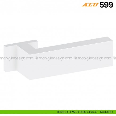 Maniglia per porta ALU 599 Comit con rosetta rettangolare bianco RAL 9010 opaco