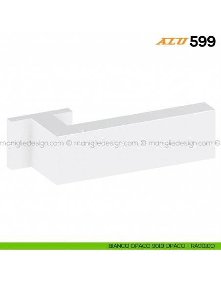 Maniglia per porta ALU 599 Comit con rosetta rettangolare bianco RAL 9010 opaco