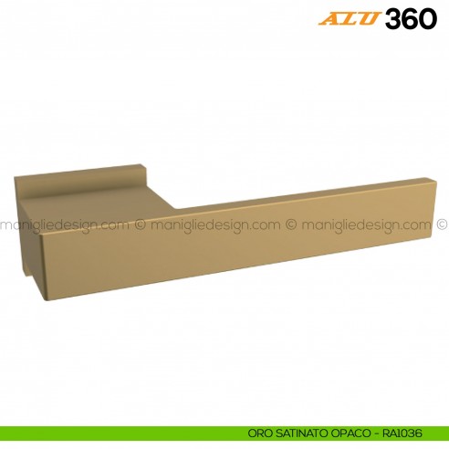 Maniglia per porta ALU 360 Comit con rosetta rettangolare oro satinato opaco