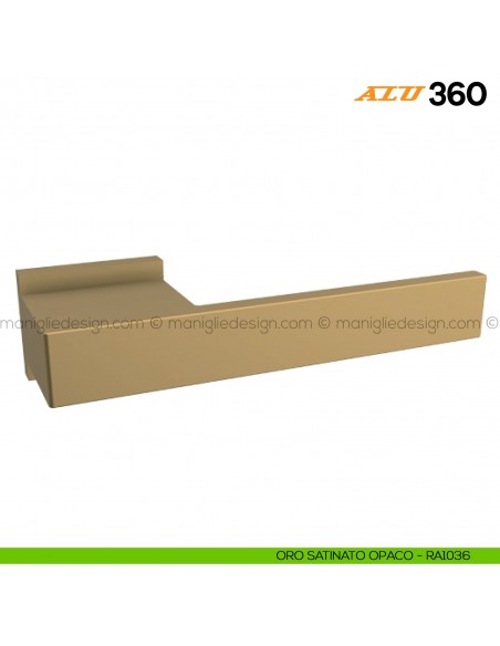 Maniglia per porta ALU 360 Comit con rosetta rettangolare oro satinato opaco