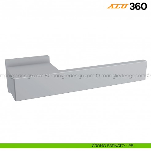 Maniglia per porta ALU 360 Comit con rosetta rettangolare cromo satinato