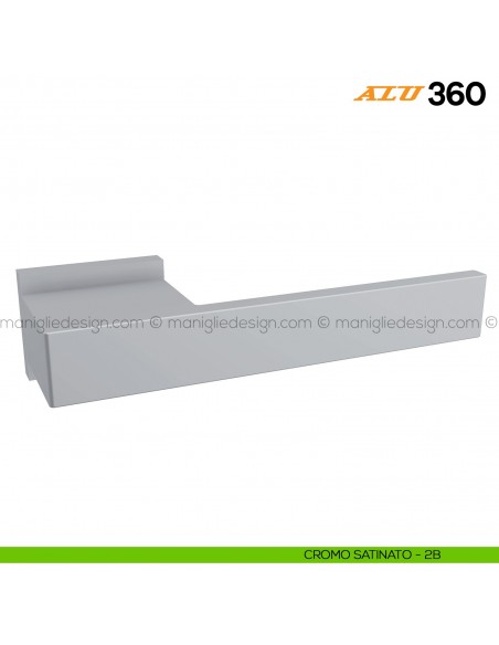 Maniglia per porta ALU 360 Comit con rosetta rettangolare cromo satinato