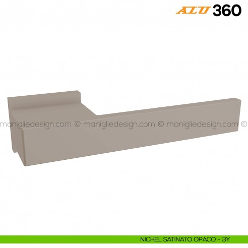 Maniglia per porta ALU 360 Comit con rosetta rettangolare nichel satinato opaco