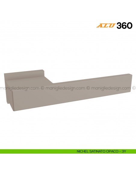 Maniglia per porta ALU 360 Comit con rosetta rettangolare nichel satinato opaco