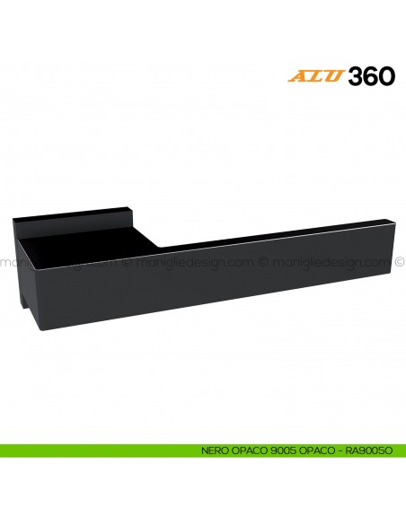 Maniglia per porta ALU 360 Comit con rosetta rettangolare nero RAL 9005 opaco