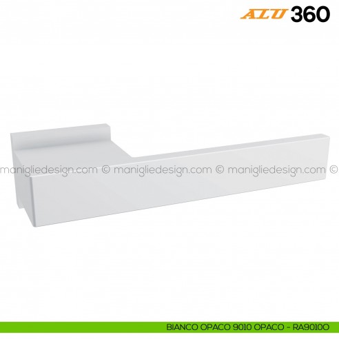 Maniglia per porta ALU 360 Comit con rosetta rettangolare bianco RAL 9010 opaco