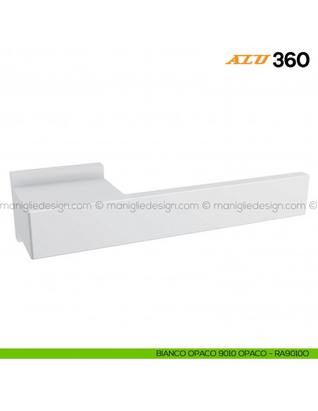 Maniglia per porta ALU 360 Comit con rosetta rettangolare bianco RAL 9010 opaco