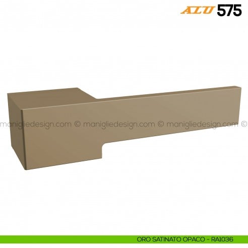 Maniglia per porta ALU 575 Comit con rosetta rettangolare oro satinato opaco