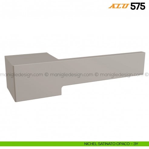 Maniglia per porta ALU 575 Comit con rosetta rettangolare nichel satinato opaco