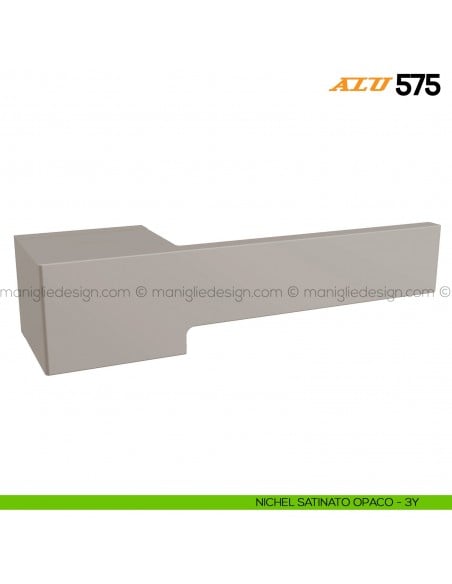 Maniglia per porta ALU 575 Comit con rosetta rettangolare nichel satinato opaco