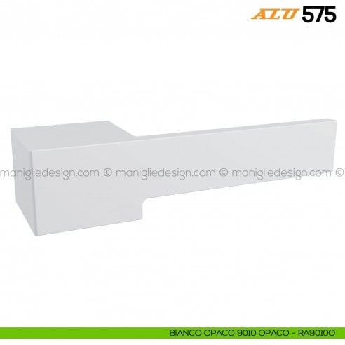 Maniglia per porta ALU 575 Comit con rosetta rettangolare bianco RAL 9010 opaco