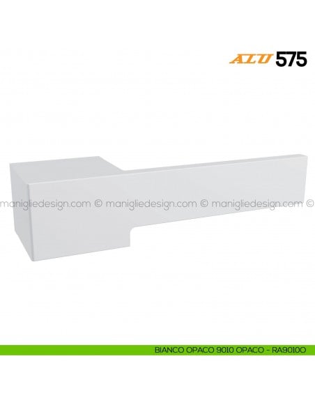 Maniglia per porta ALU 575 Comit con rosetta rettangolare bianco RAL 9010 opaco