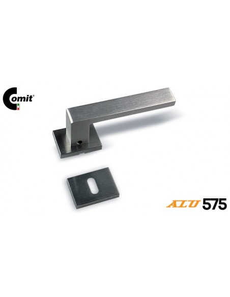 Maniglia per porta ALU 355 Comit con rosetta rettangolare
