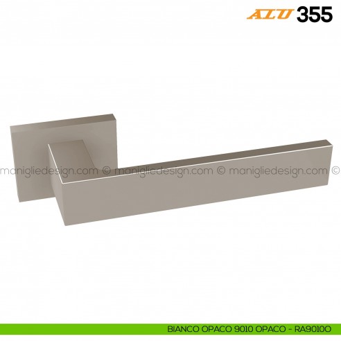 Maniglia per porta ALU 355 Comit con rosetta rettangolare nichel satinato opaco