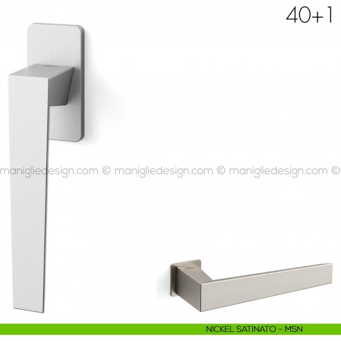 Maniglia per finestra martellina DK 40+1 Mandelli nickel satinato