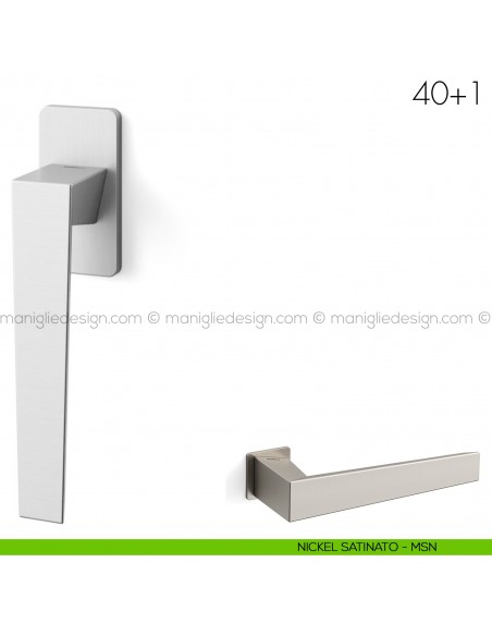 Maniglia per finestra martellina DK 40+1 Mandelli nickel satinato