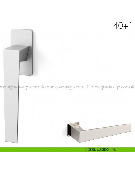Maniglia per finestra martellina DK 40+1 Mandelli nickel lucido