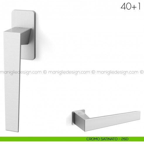 Maniglia per finestra martellina DK 40+1 Mandelli cromo satinato