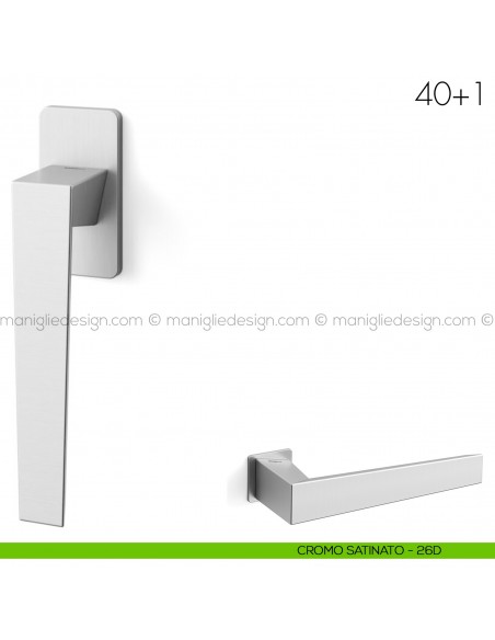Maniglia per finestra martellina DK 40+1 Mandelli cromo satinato