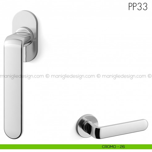 Maniglia per finestra martellina DK PP33 Mandelli cromo