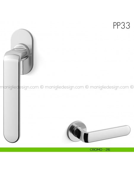 Maniglia per finestra martellina DK PP33 Mandelli cromo