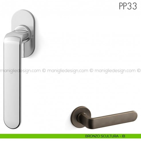 Maniglia per finestra martellina DK PP33 Mandelli bronzo scultura