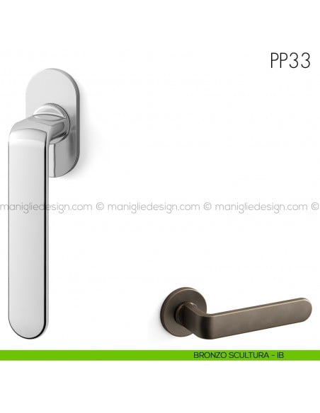 Maniglia per finestra martellina DK PP33 Mandelli bronzo scultura