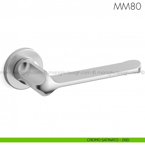 Maniglia per porta MM80 Mandelli cromo satinato