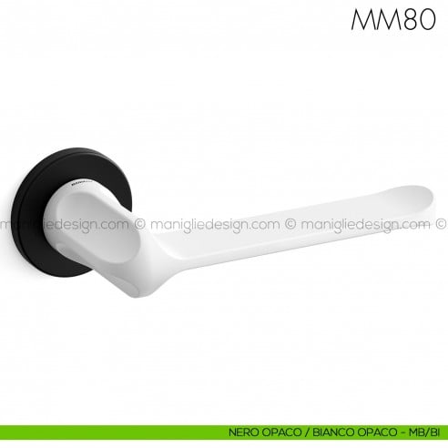 Maniglia per porta MM80 Mandelli nero opaco/bianco opaco