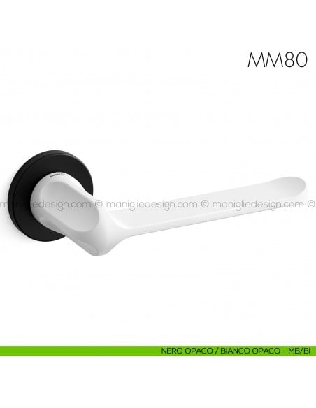 Maniglia per porta MM80 Mandelli nero opaco/bianco opaco