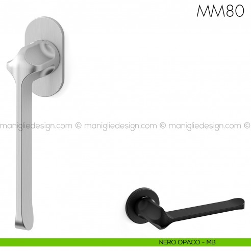 Maniglia per finestra martellina DK MM80 Mandelli nero opaco
