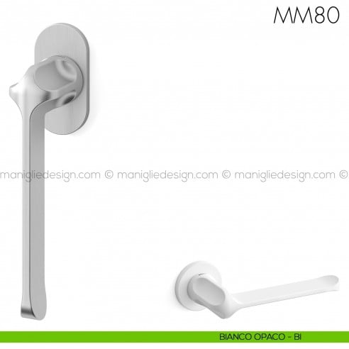 Maniglia per finestra martellina DK MM80 Mandelli bianco opaco
